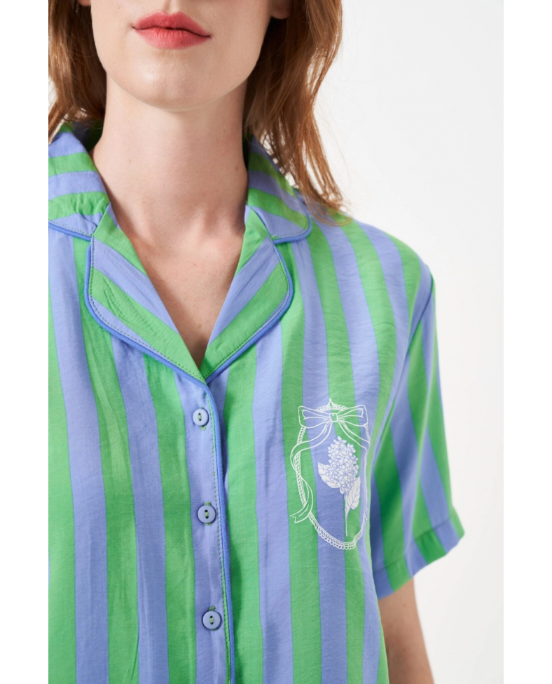 PJS 29043 Kadın Düğmeli Pijama Takımı