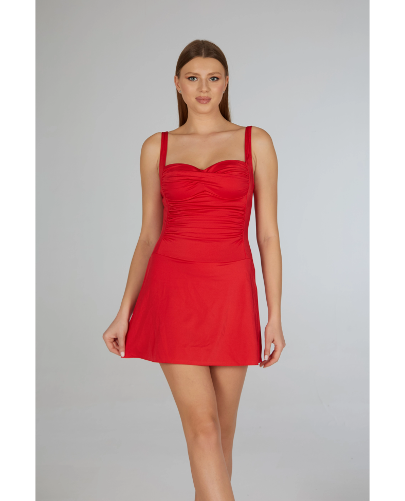 Estiva 2568-615 Kadın Elbiseli Drapeli Mayo