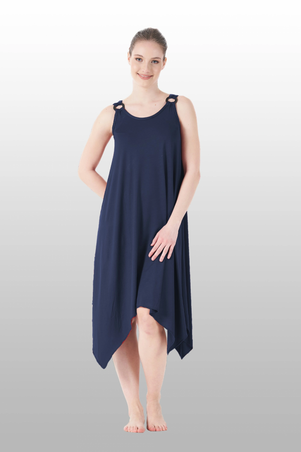 Estiva 25233 Kadın Likra Viskon Askılı  Midi Gecelik