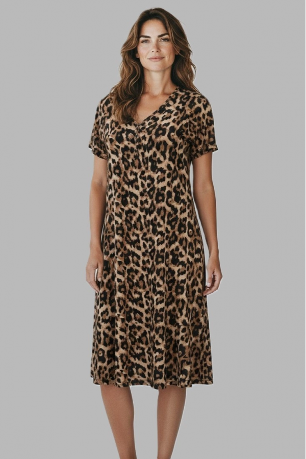 Estiva 25236 Kadın Likra Viskon Kısa Kol Gecelik