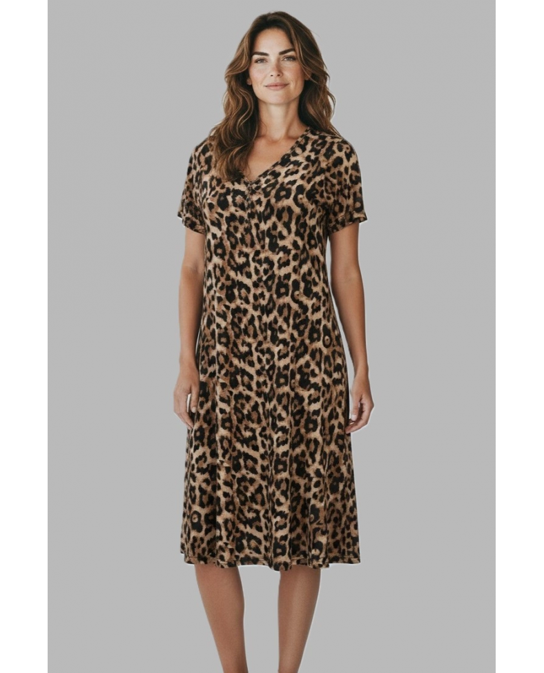 Estiva 25236 Kadın Likra Viskon Kısa Kol Gecelik