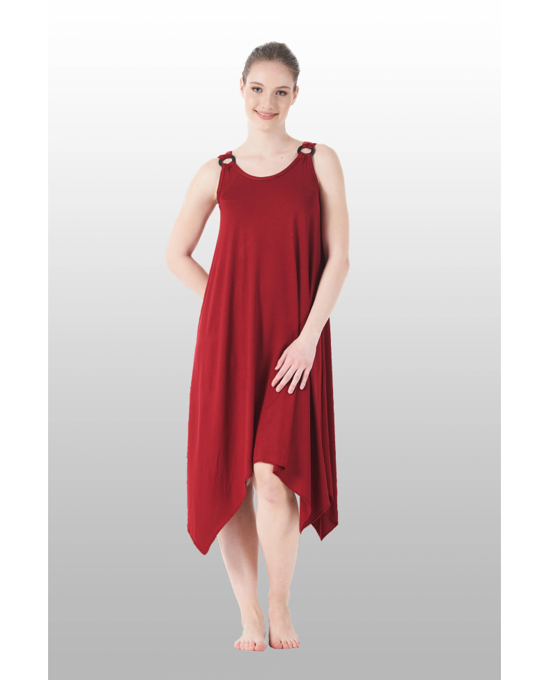 Estiva 25233 Kadın Likra Viskon Askılı  Midi Gecelik