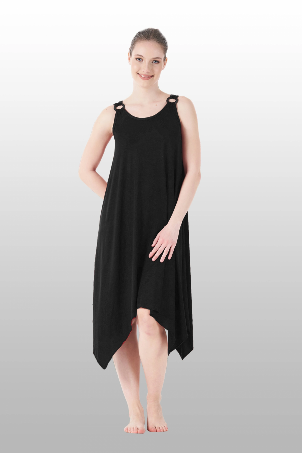 Estiva 25233 Kadın Likra Viskon Askılı  Midi Gecelik