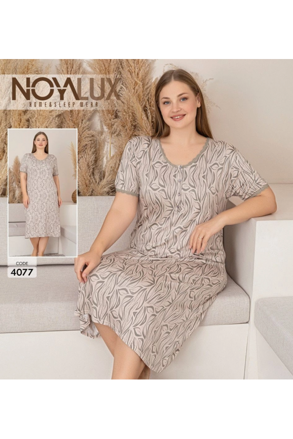 Noyalux 4077 Kadın Battal Kısa Kol Elbise Gecelik