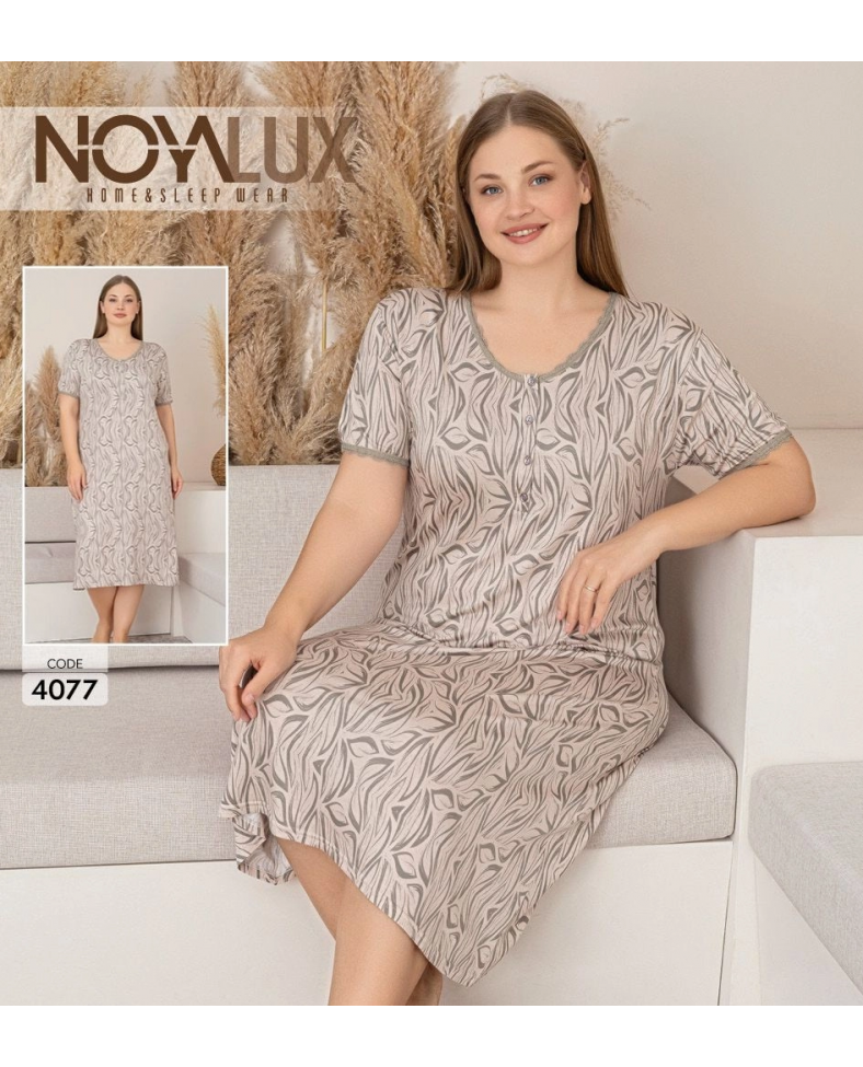 Noyalux 4077 Kadın Battal Kısa Kol Elbise Gecelik