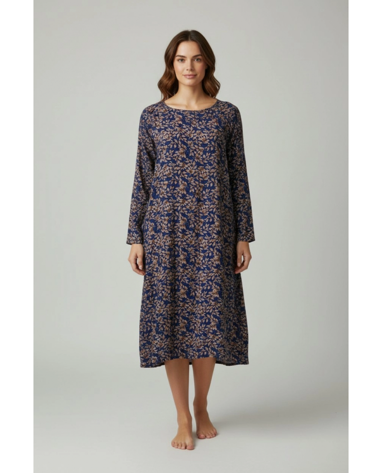 Estiva 25245 Kadın Likra Viskon Uzun Kol Gecelik