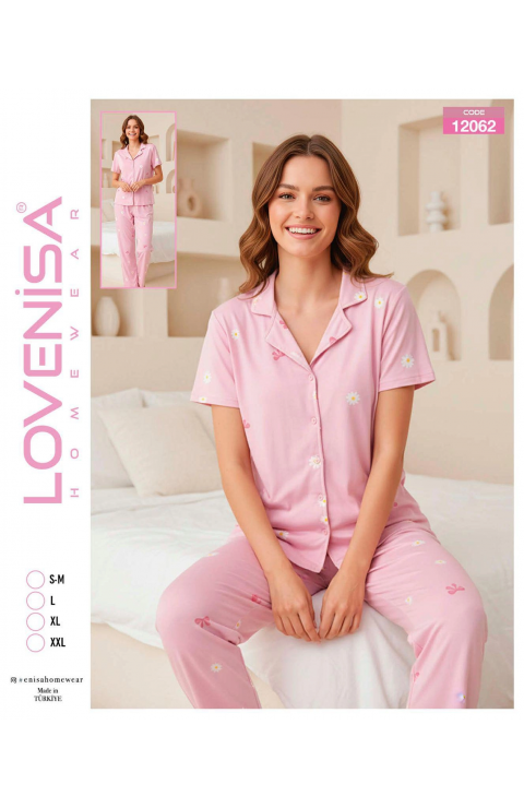 Lovenisa 12062 Kadın Milan Düğmeli Pijama Takımı