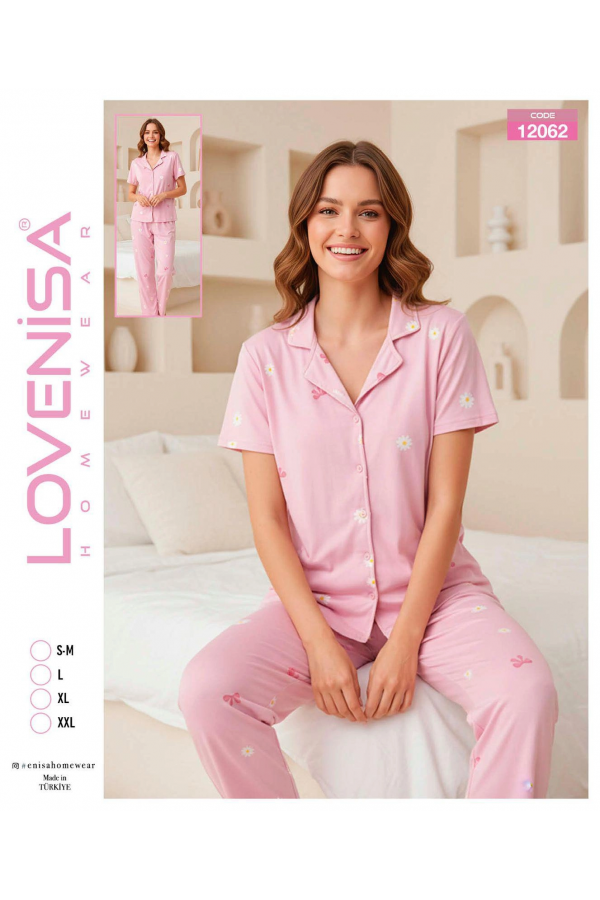 Lovenisa 12062 Kadın Milan Düğmeli Pijama Takımı