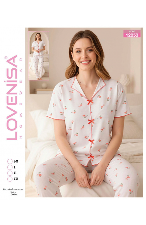 Lovenisa 12053 Kadın Kaşkorse Düğmeli Pijama Takımı