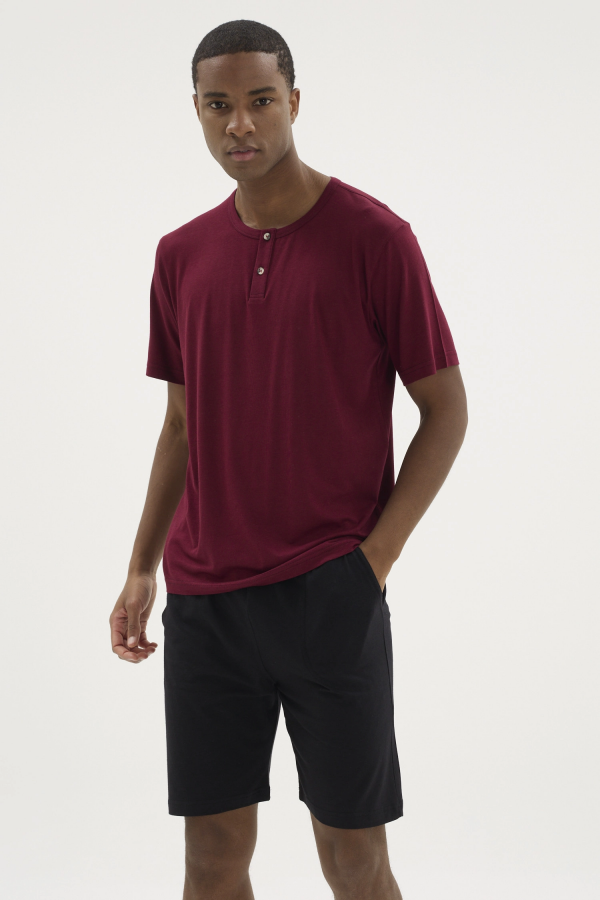 Kocabey ŞT-26213 Erkek Yaka Reçme Şortlu Takım