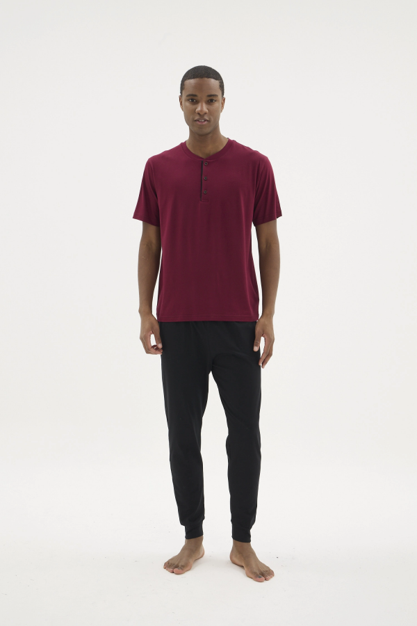 Kocabey KKT-26155 Erkek Midi Yaka Pijama Takımı