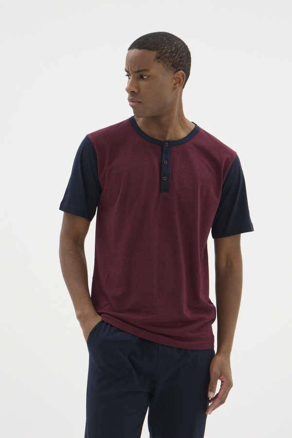 Kocabey 2205 Erkek Battal Midi Yaka Pijama Takım