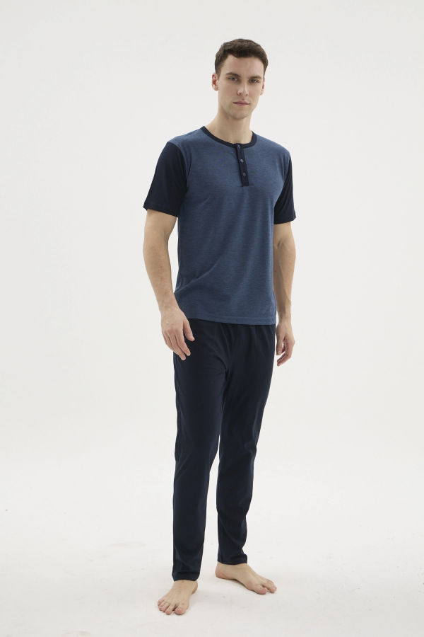 Kocabey 2205 Erkek Battal Midi Yaka Pijama Takım