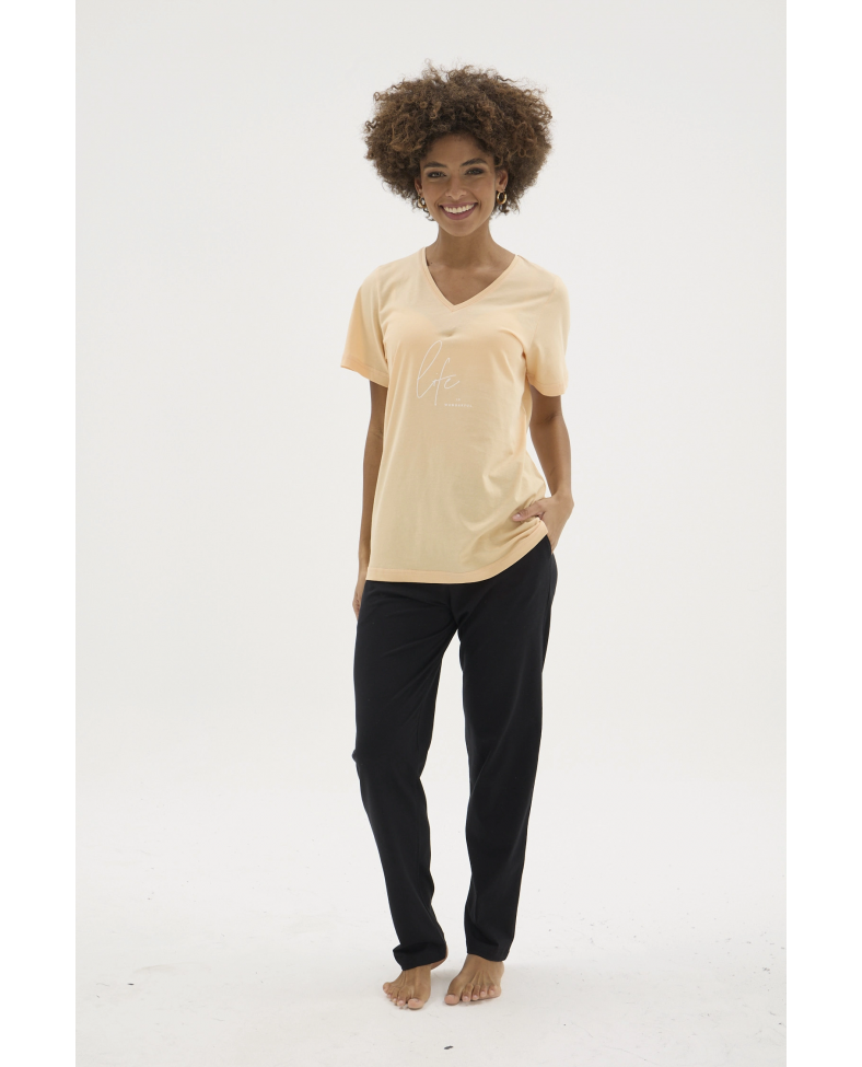 Kocabey KKT-26152K Kadın V Yaka Pijama Takımı