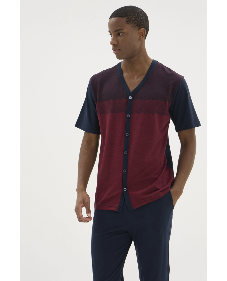 Kocabey KKT-26154 Erkek V Yaka Boydan Düğmeli Pijama Takımı