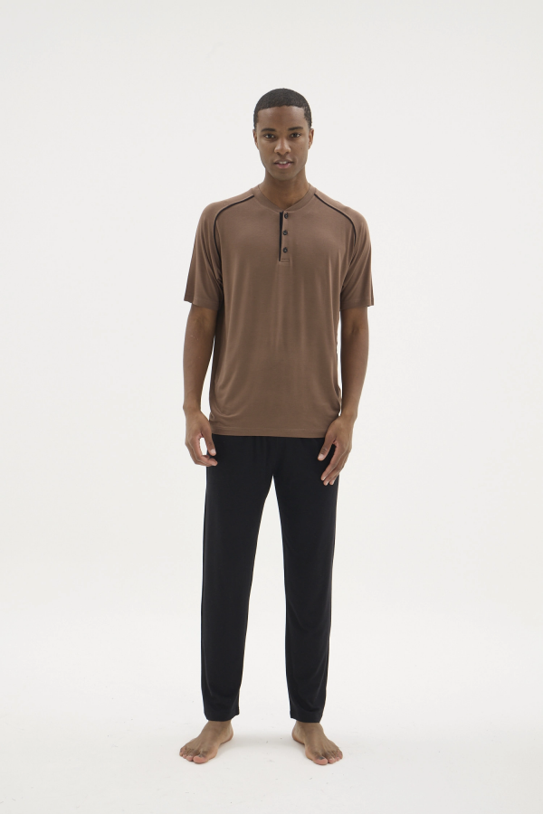 Kocabey KKT-26153 Erkek Midi Yaka Pijama Takımı