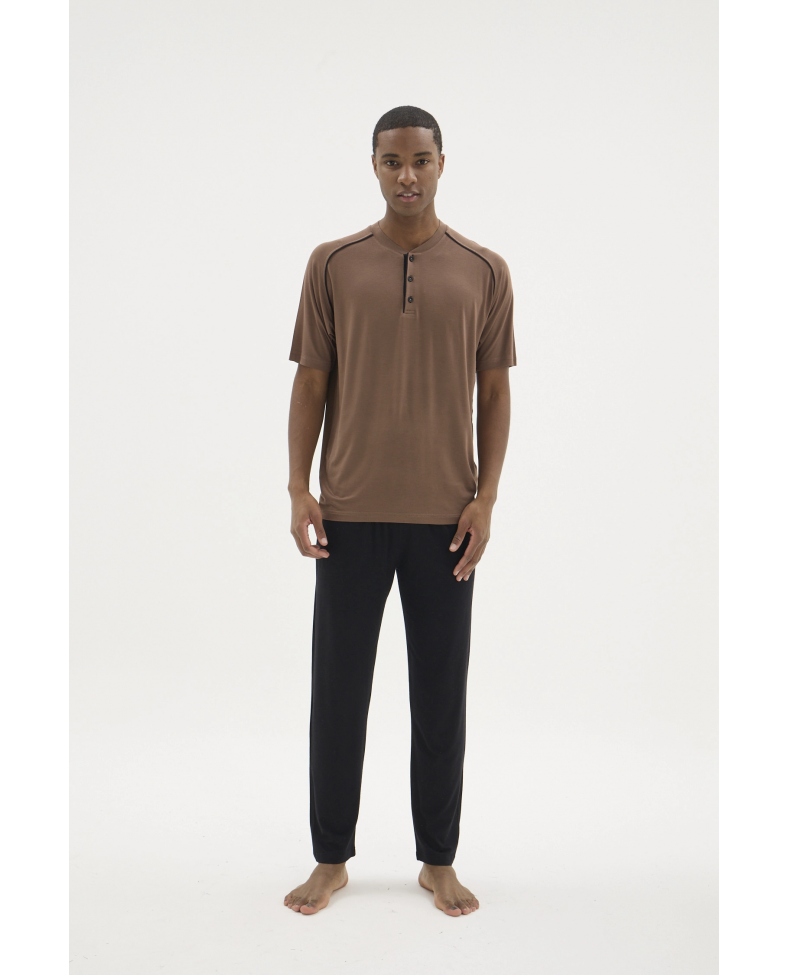 Kocabey KKT-26153 Erkek Midi Yaka Pijama Takımı