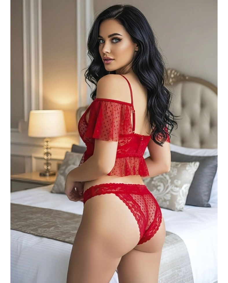 Nightlight 3851 Puantiyeli Transparan Fantezi Takım