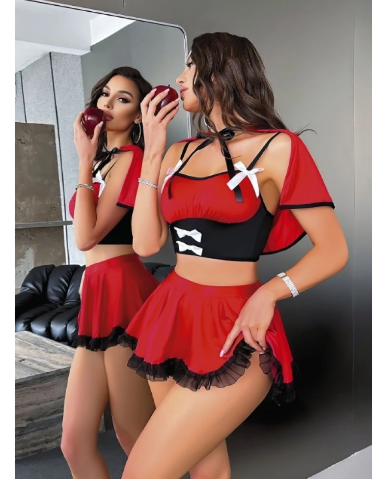 Nightlight 3819 Kadın Fantezi Kırmızı Başlıklı Kız Kostümü