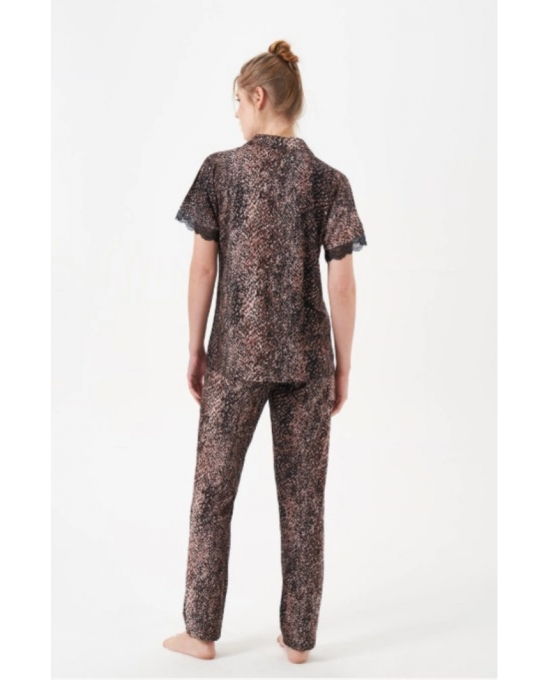 Pjs 29068 Kadın Kısa Kollu Düğmeli Pijama Takım