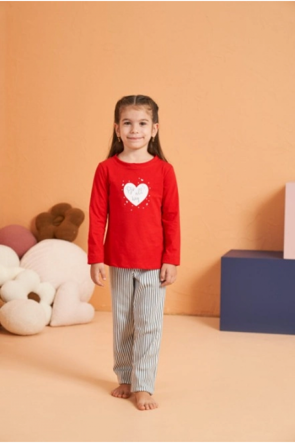 Pjs 28063 Çocuk Sıfır Yaka Pijama Takımı