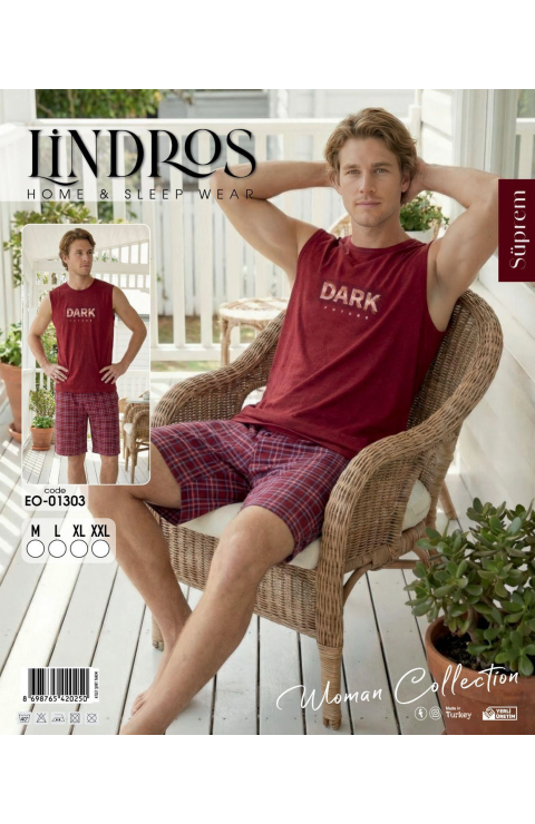 Lindros EO-01303 Erkek Sıfır Kol Süprem Şort Takım