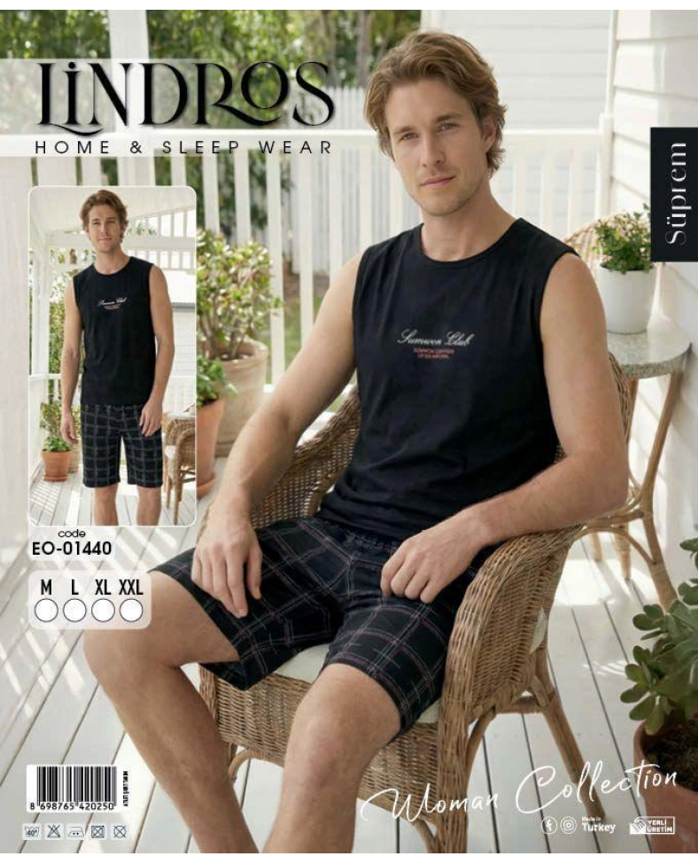 Lindros EO-01440 Erkek Sıfır Kol Süprem Şort Takım