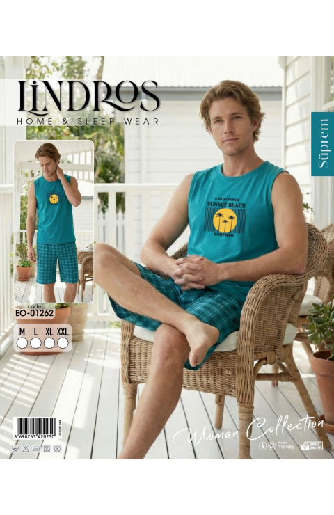 Lindros EO-01262 Erkek Sıfır Kol Süprem Şort Takım