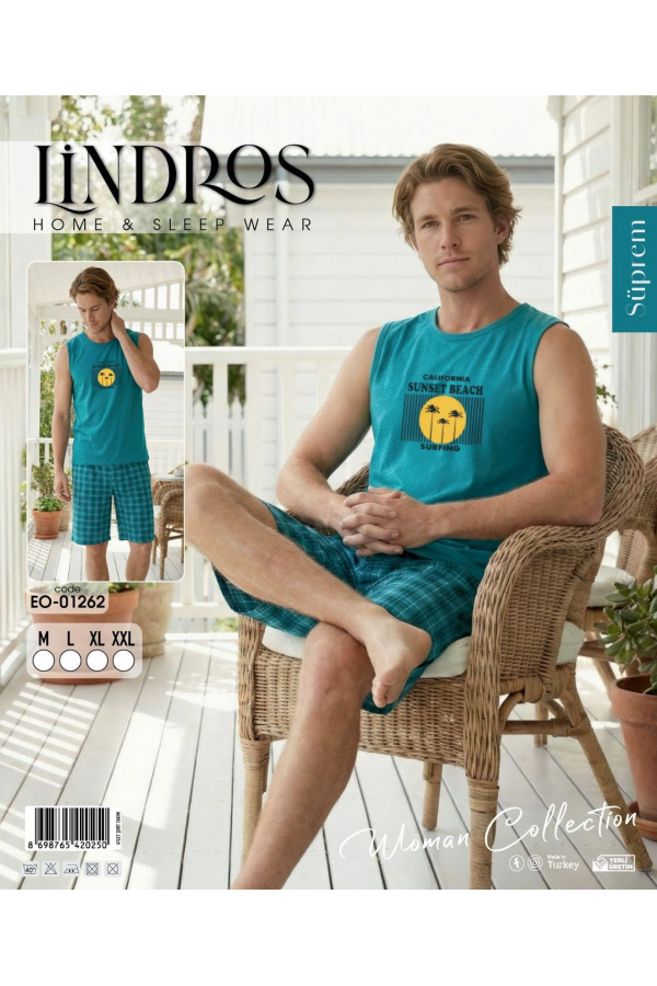 Lindros EO-01262 Erkek Sıfır Kol Süprem Şort Takım