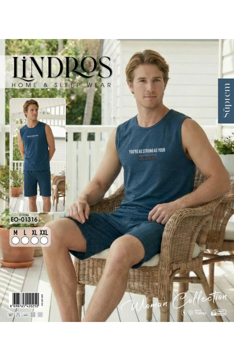 Lindros EO-01316 Erkek Sıfır Kol Süprem Şort Takım