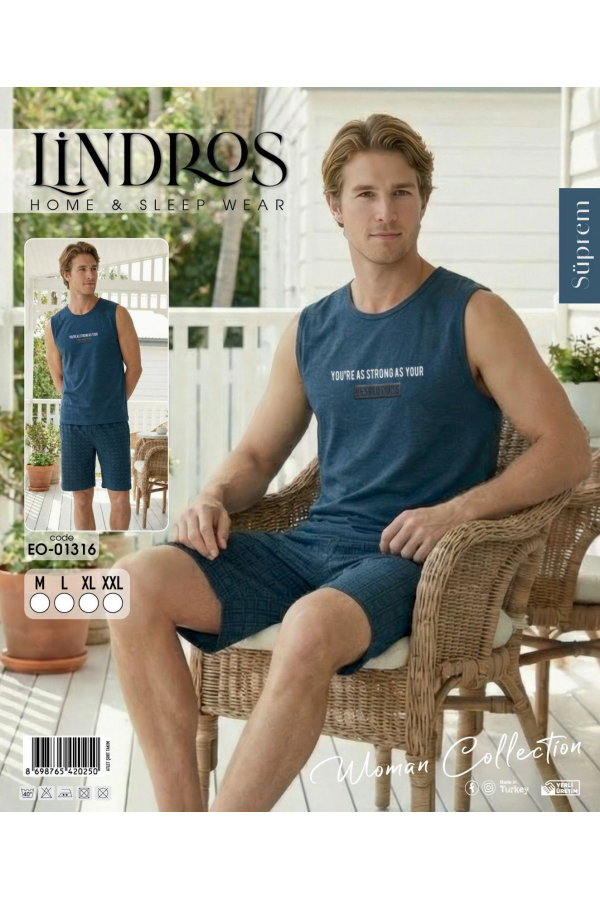 Lindros EO-01316 Erkek Sıfır Kol Süprem Şort Takım