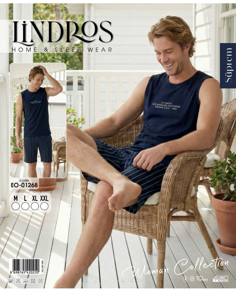 Lindros EO-01268 Erkek Sıfır Kol Süprem Şort Takım