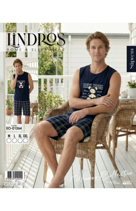 Lindros EO-01264 Erkek Sıfır Kol Süprem Şort Takım