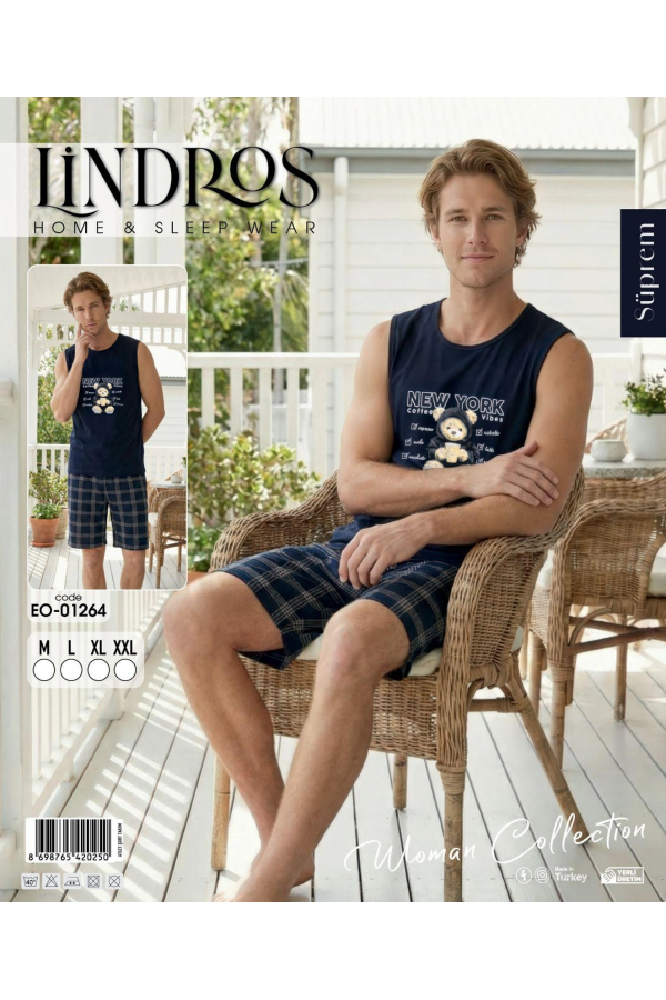 Lindros EO-01264 Erkek Sıfır Kol Süprem Şort Takım