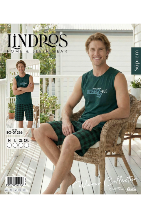 Lindros EO-01266 Erkek Sıfır Kol Süprem Şort Takım