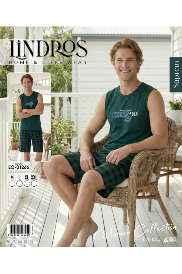 Lindros EO-01266 Erkek Sıfır Kol Süprem Şort Takım