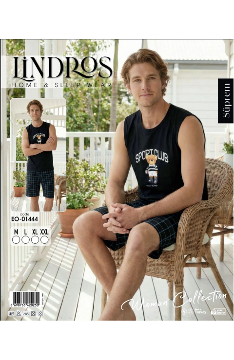 Lindros EO-01444 Erkek Sıfır Kol Süprem Şort Takım