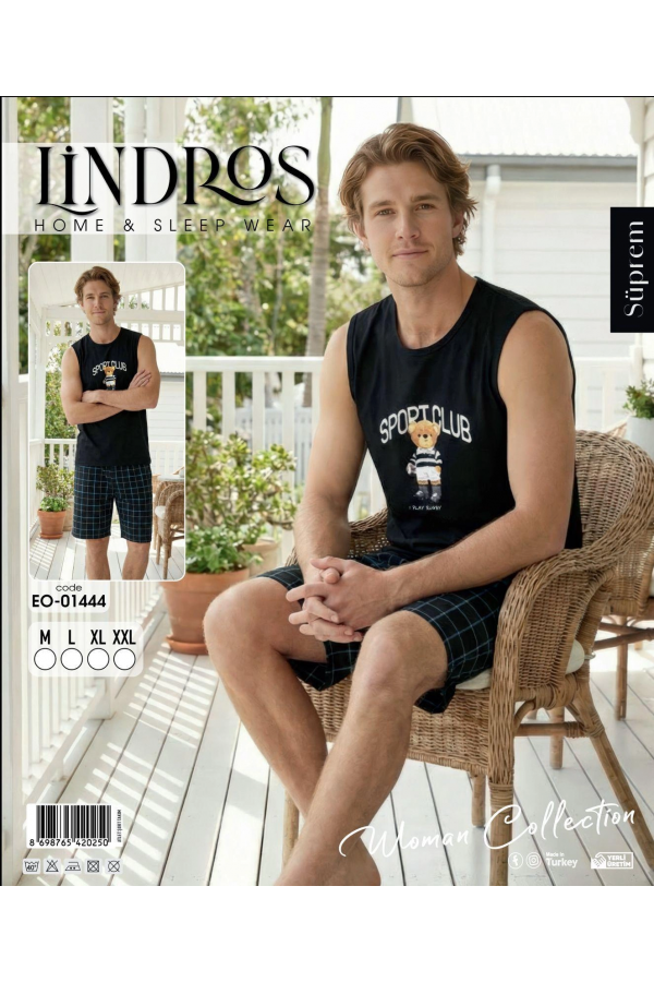 Lindros EO-01444 Erkek Sıfır Kol Süprem Şort Takım