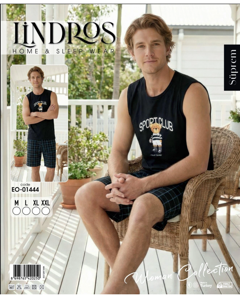 Lindros EO-01444 Erkek Sıfır Kol Süprem Şort Takım