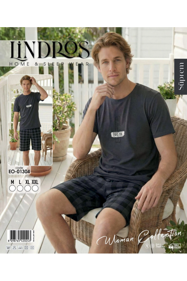 Lindros EO-01304 Erkek Kısa Kol Süprem Şort Takım