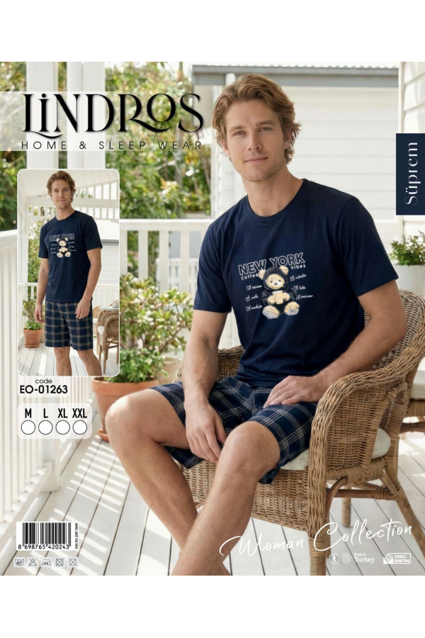 Lindros EO-01263 Erkek Kısa Kol Süprem Şort Takım