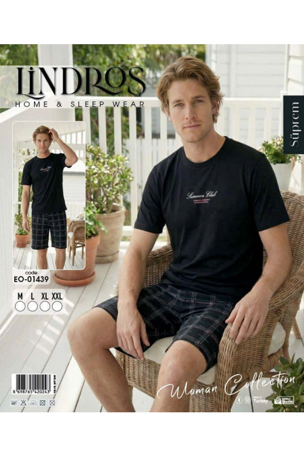 Lindros EO-01439 Erkek Kısa Kol Süprem Şort Takım