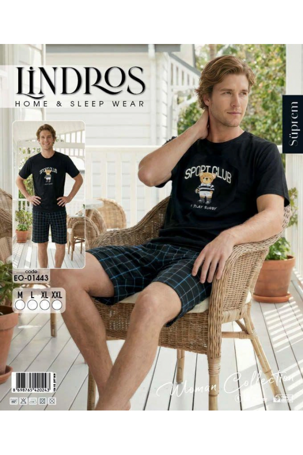 Lindros EO-01443 Erkek Kısa Kol Süprem Şort Takım