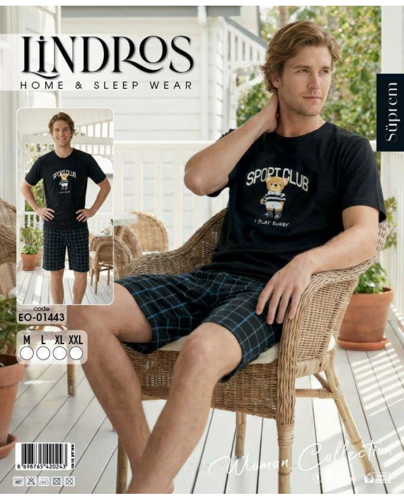 Lindros EO-01443 Erkek Kısa Kol Süprem Şort Takım