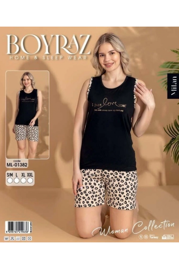 Boyraz ML-01382 Kadın Sıfır Kol Şort Takım
