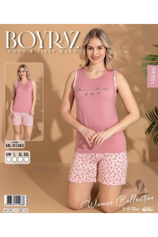 Boyraz ML-01383 Kadın Sıfır Kol Şort Takım