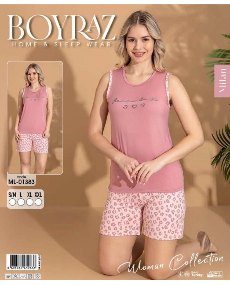 Boyraz ML-01383 Kadın Sıfır Kol Şort Takım