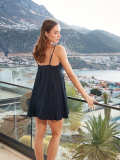 Aqua 26634 Kadın İp Askılı Dantelli Kısa Gecelik