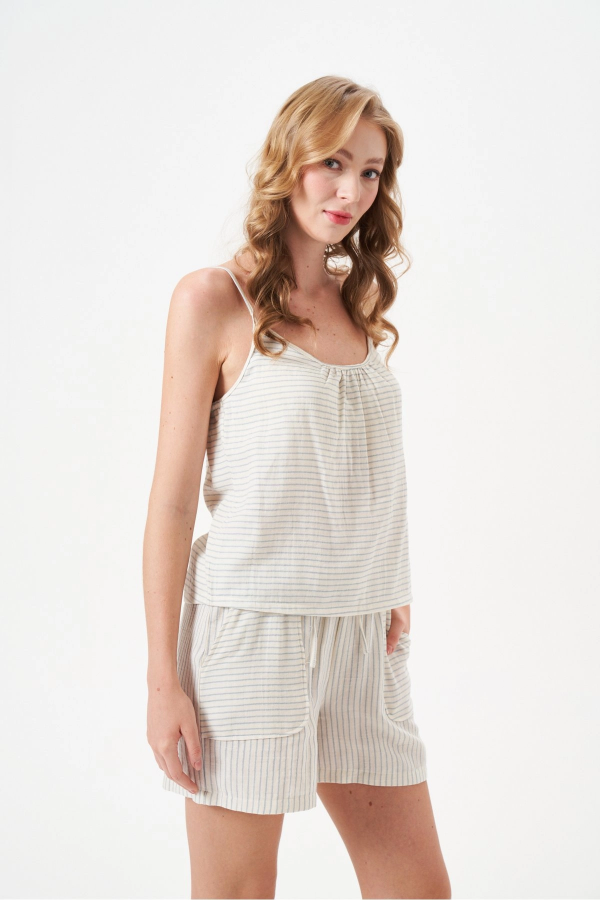 PJS 29100 Kadın İp Askılı Şort Takım