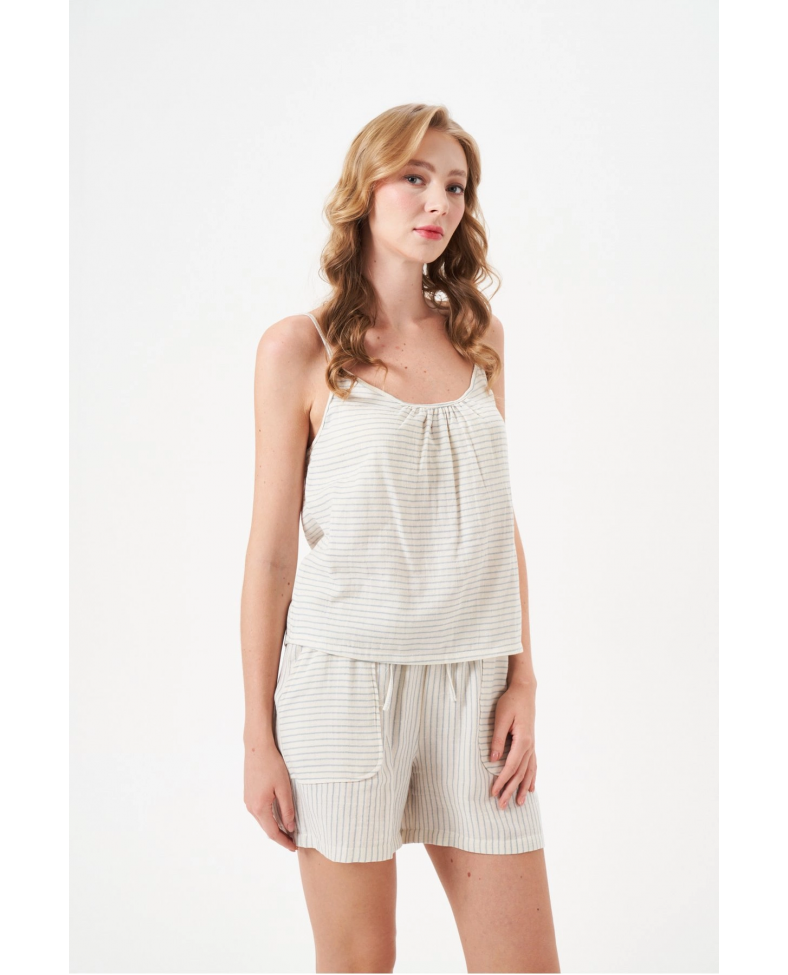 PJS 29100 Kadın İp Askılı Şort Takım